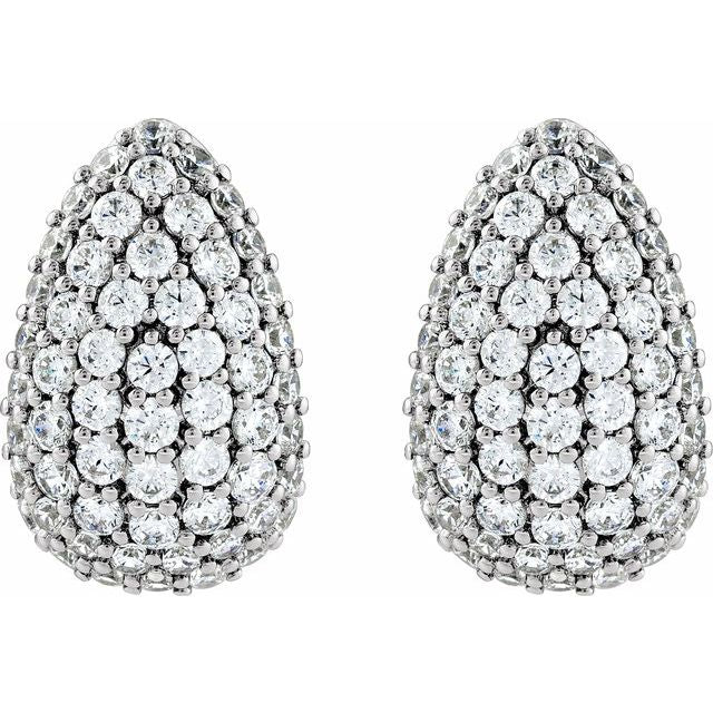 1.75 CT Lab-Grown Diamond Teardrop Earrings in 14K White Gold