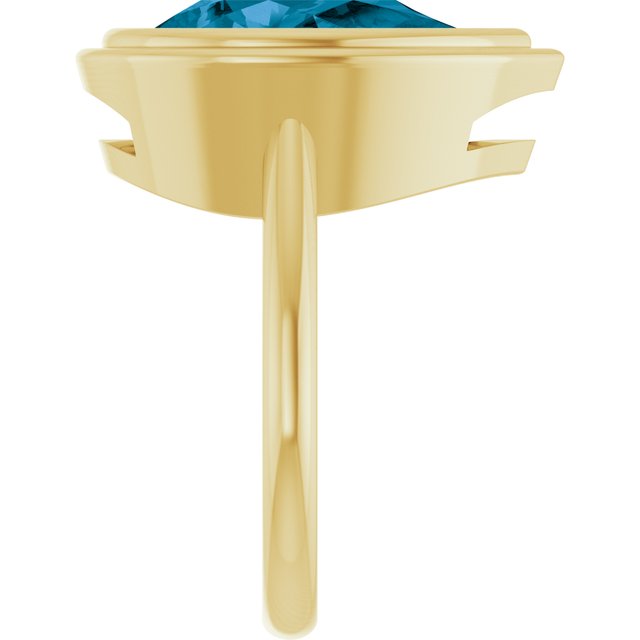 Eco-friendly London blue topaz ring, bold gemstone in heirloom-style gold