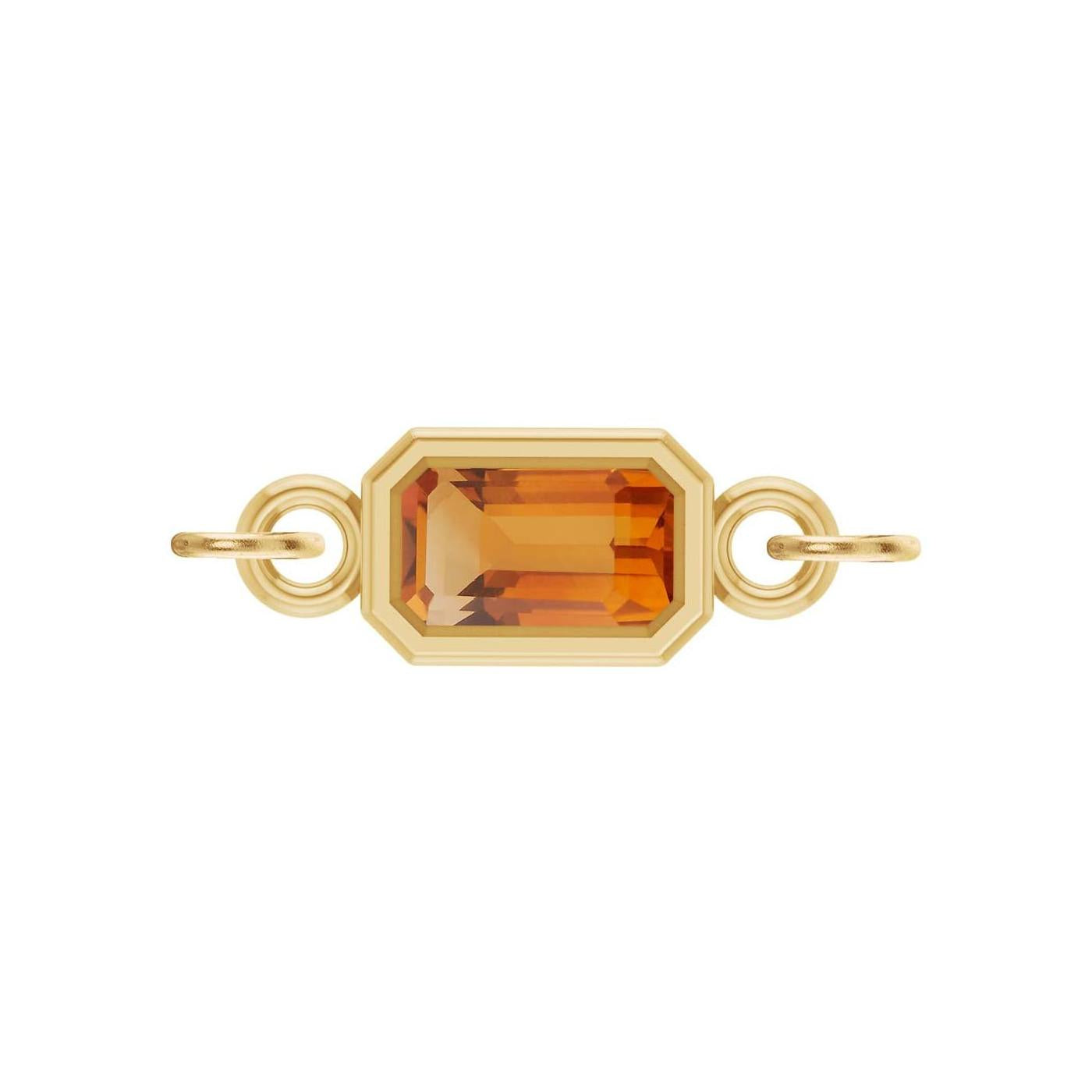 emerald-cut gemstone link charm in