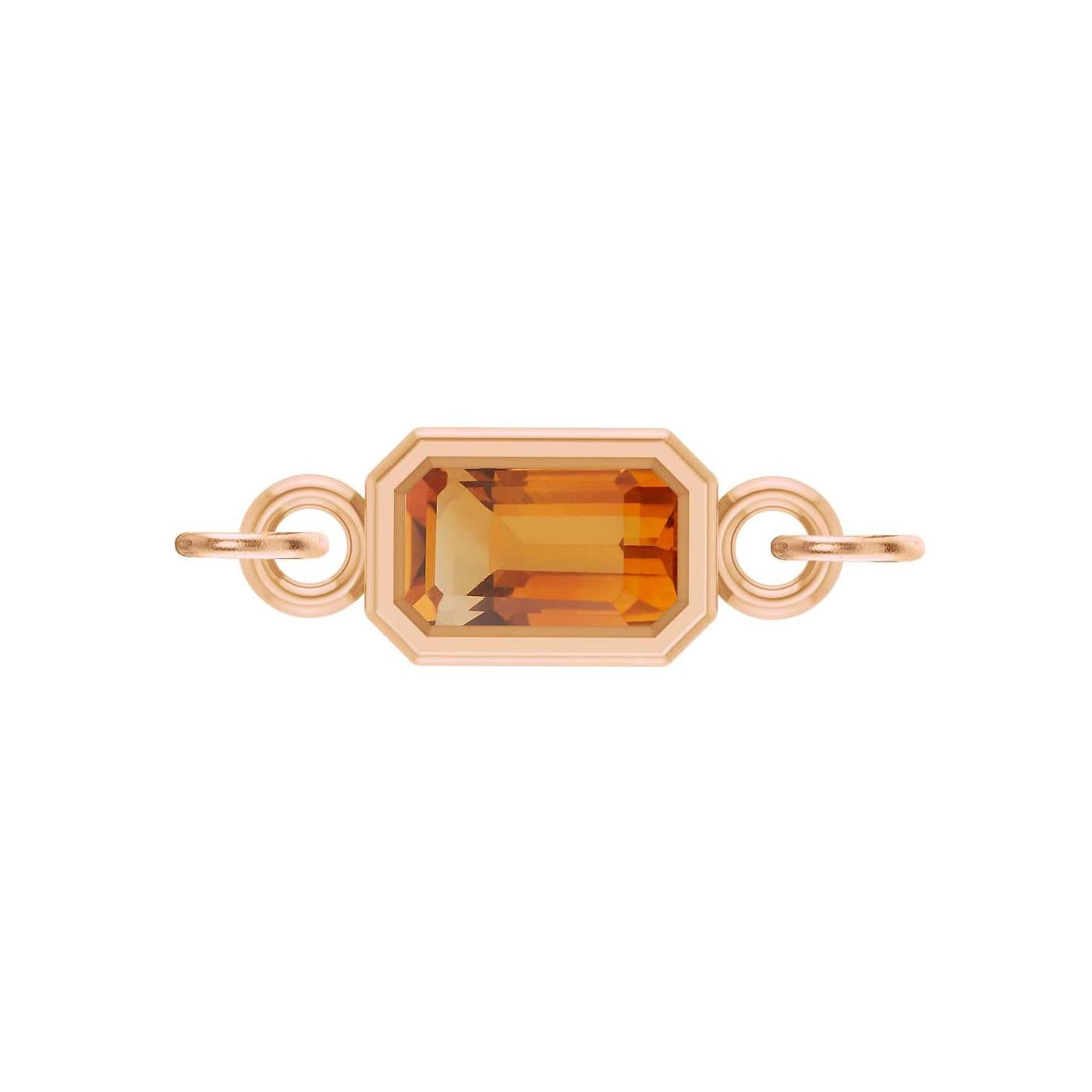 emerald-cut gemstone link charm in
