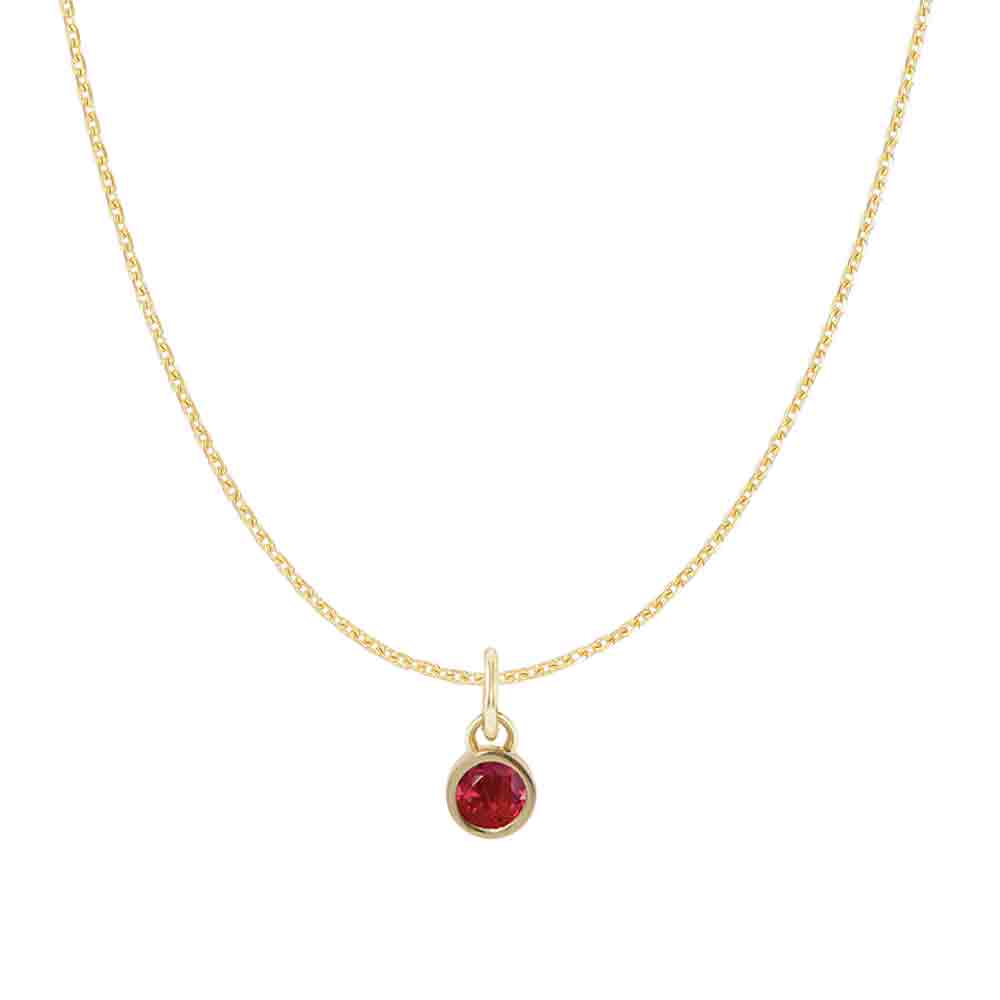Everyday ruby charm necklace minimalist style