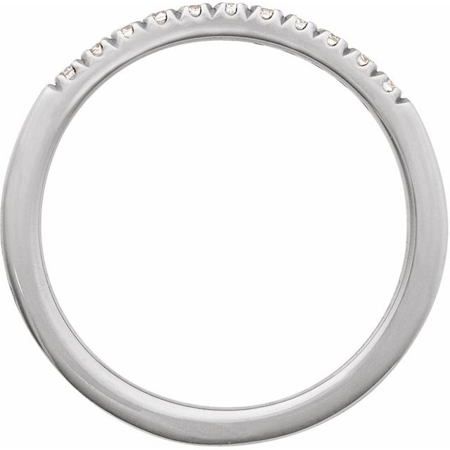 French-set diamond ring for stacking in white gold