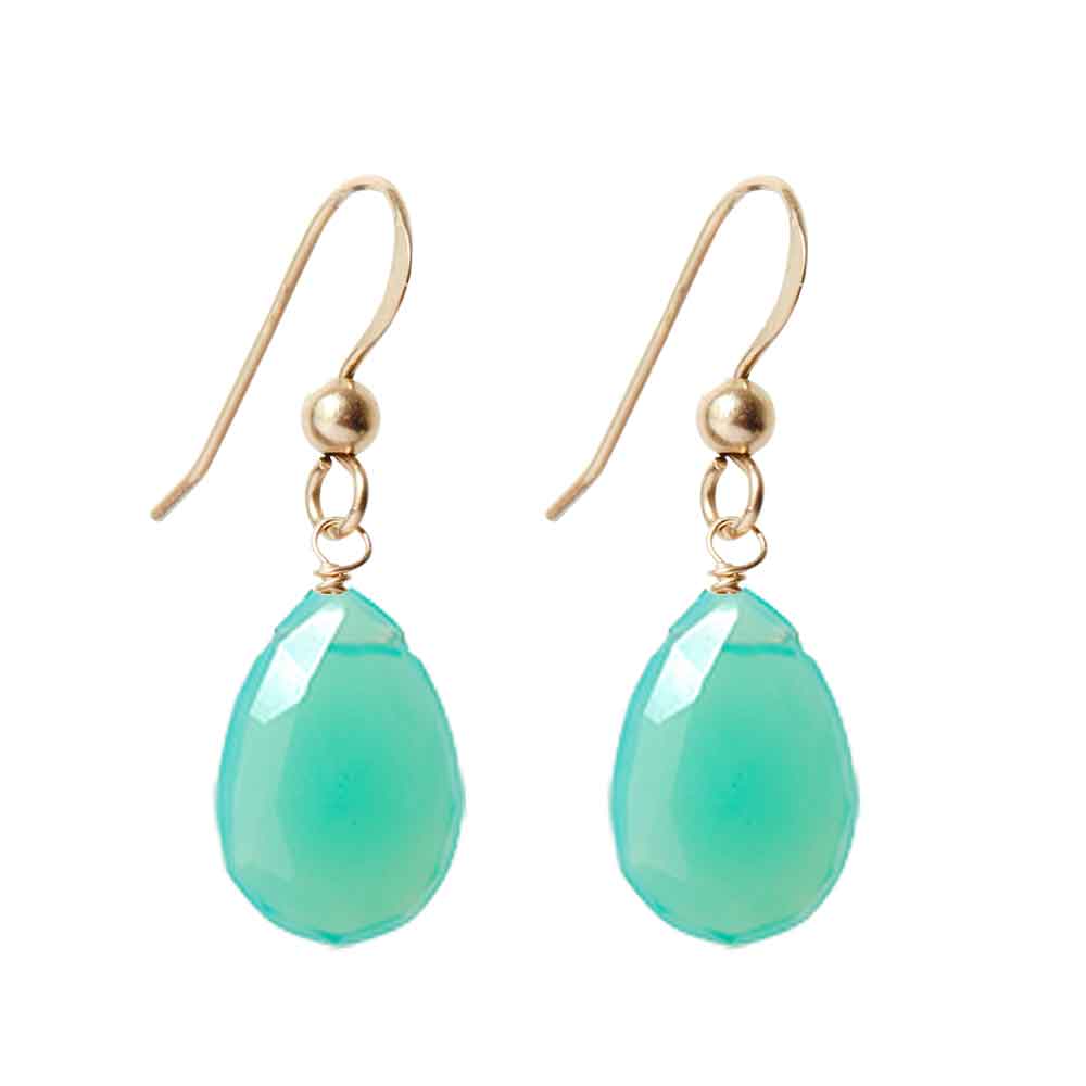 Gold-fill Chrysoprase earrings, Gold-fill Chrysoprase gemstone earrings, Gold-fill Chrysoprase birthstone earrings