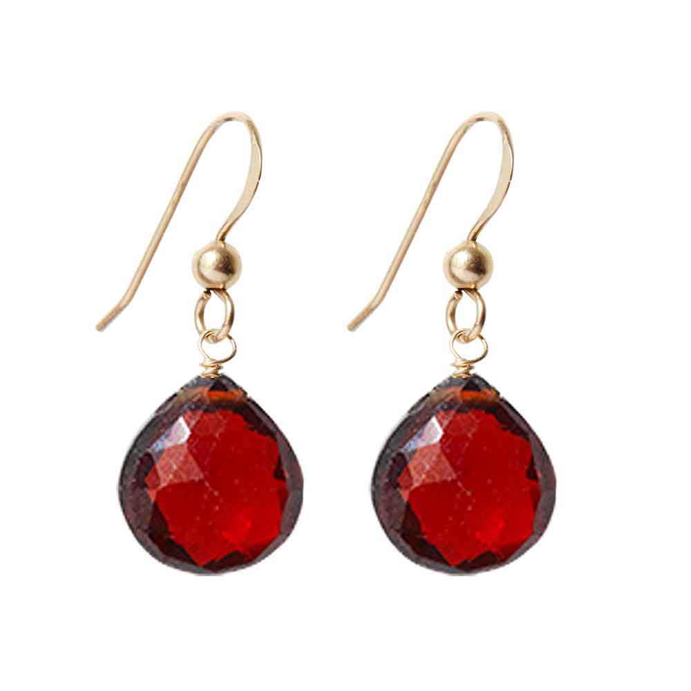 Gold-fill Garnet earrings, Gold-fill Garnet gemstone earrings, Gold-fill Garnet birthstone earrings