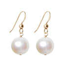 Gold-fill Pearl earrings, Gold-fill Pearl gemstone earrings, Gold-fill Pearl birthstone earrings