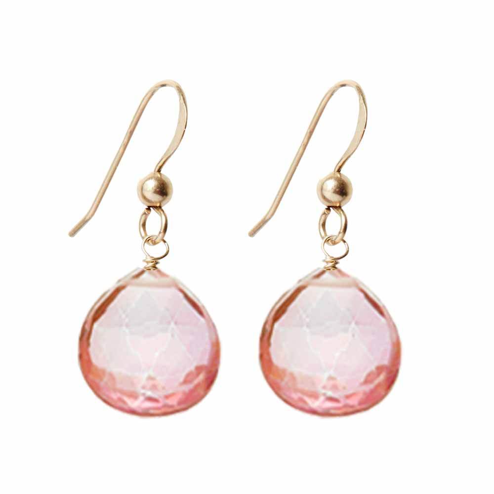 Gold-fill Pink Topaz earrings, Gold-fill Pink Topaz gemstone earrings, Gold-fill Pink Topaz birthstone earrings