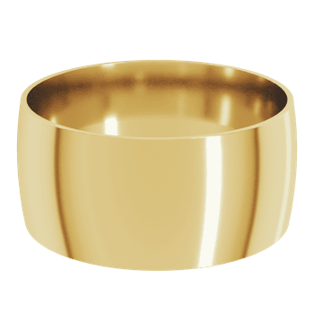 9mm half-round cigar band in solid 18K gold front view