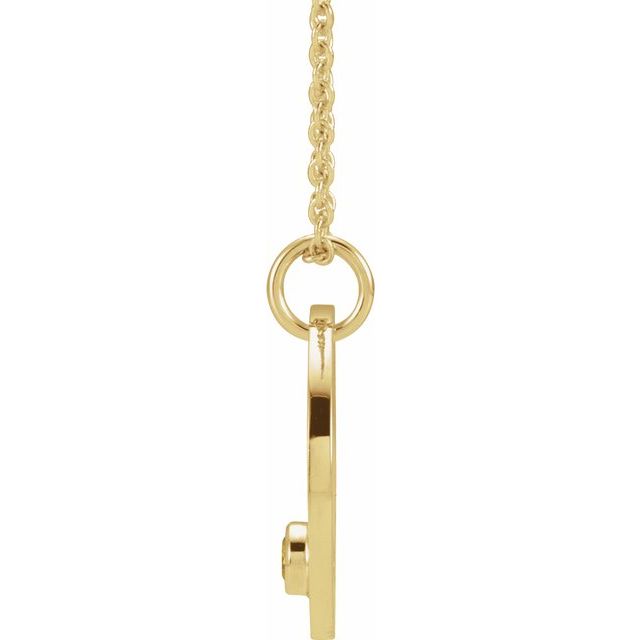 Handcrafted Leo charm necklace with 3mm citrine gemstone in gold side view