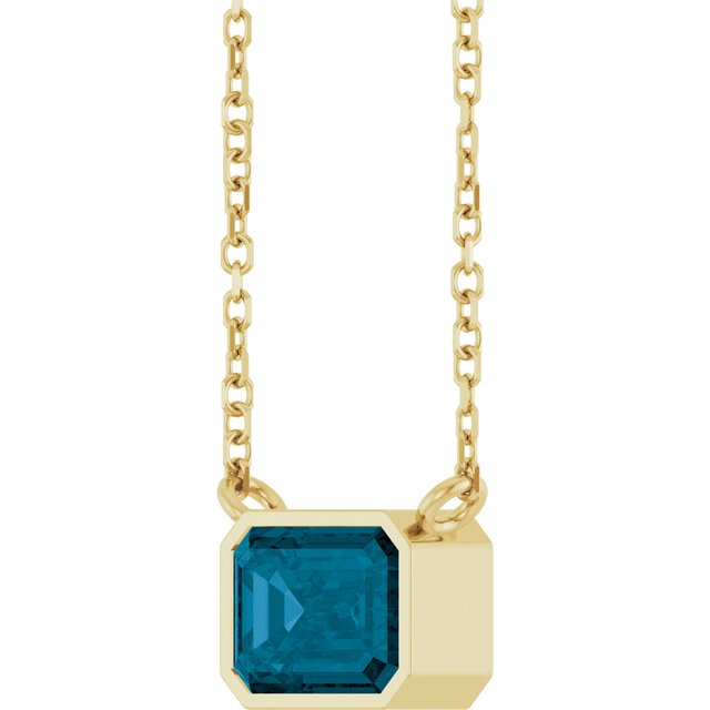 Modern handcrafted London Topaz pendant necklace