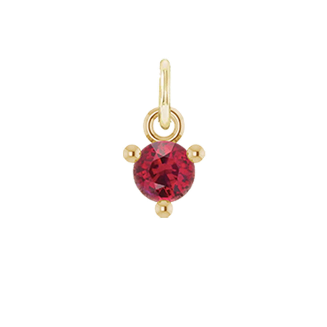 July birthstone ruby charm for necklaces