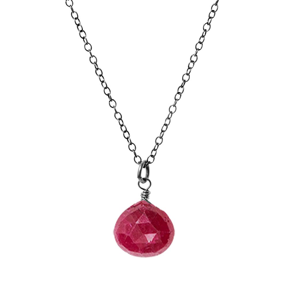 July birthstone ruby necklace handcrafted in Colorado
