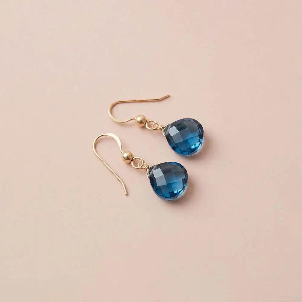 Handmade London Blue Topaz Earrings variant--Gold-fill, variant--Sterling-silver, variant--14K-yellow-gold, variant--14K-white-gold variant--London-Topaz