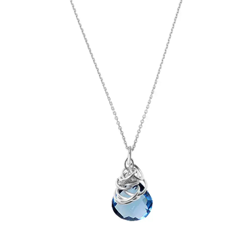 Trista' London Blue Topaz Necklace - erin gallagher variant--London-Topaz variant--Sterling-silver