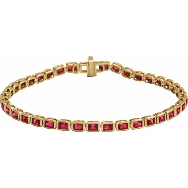 Luxury ruby tennis bracelet 14K gold USA made
