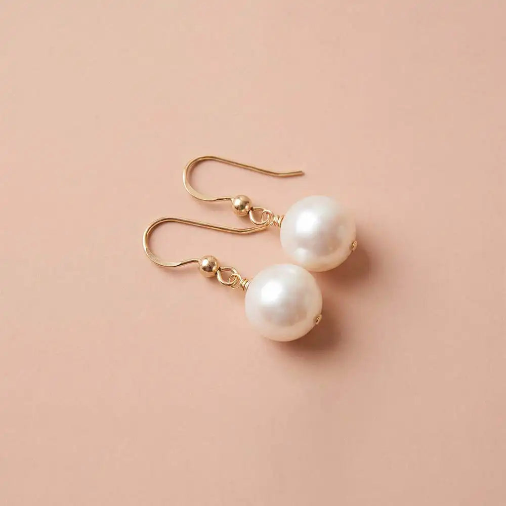 Handmade pearl earrings. Custom made for you. variant--Gold-fill, variant--Sterling-silver, variant--14K-yellow-gold, variant--14K-white-gold variant--Pearl