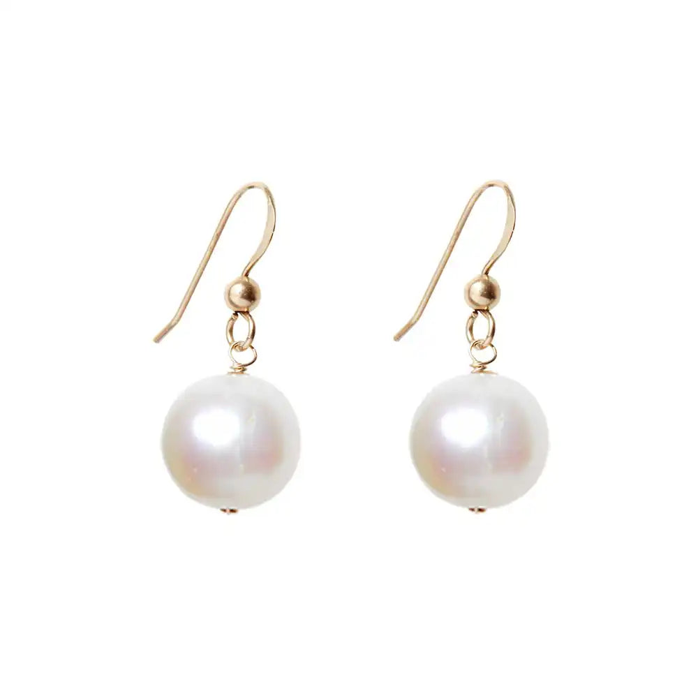 Fine jewelry pearl earrings crafted in solid yellow gold variant--14K-yellow-gold variant--Pearl