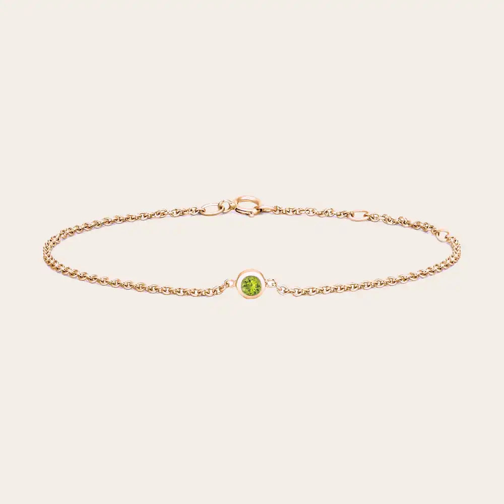 14K rose gold Peridot bracelet, 14K rose gold Peridot birthstone bracelet, 14K rose gold Peridot gemstone bracelet rose gold variant--14K-rose-gold