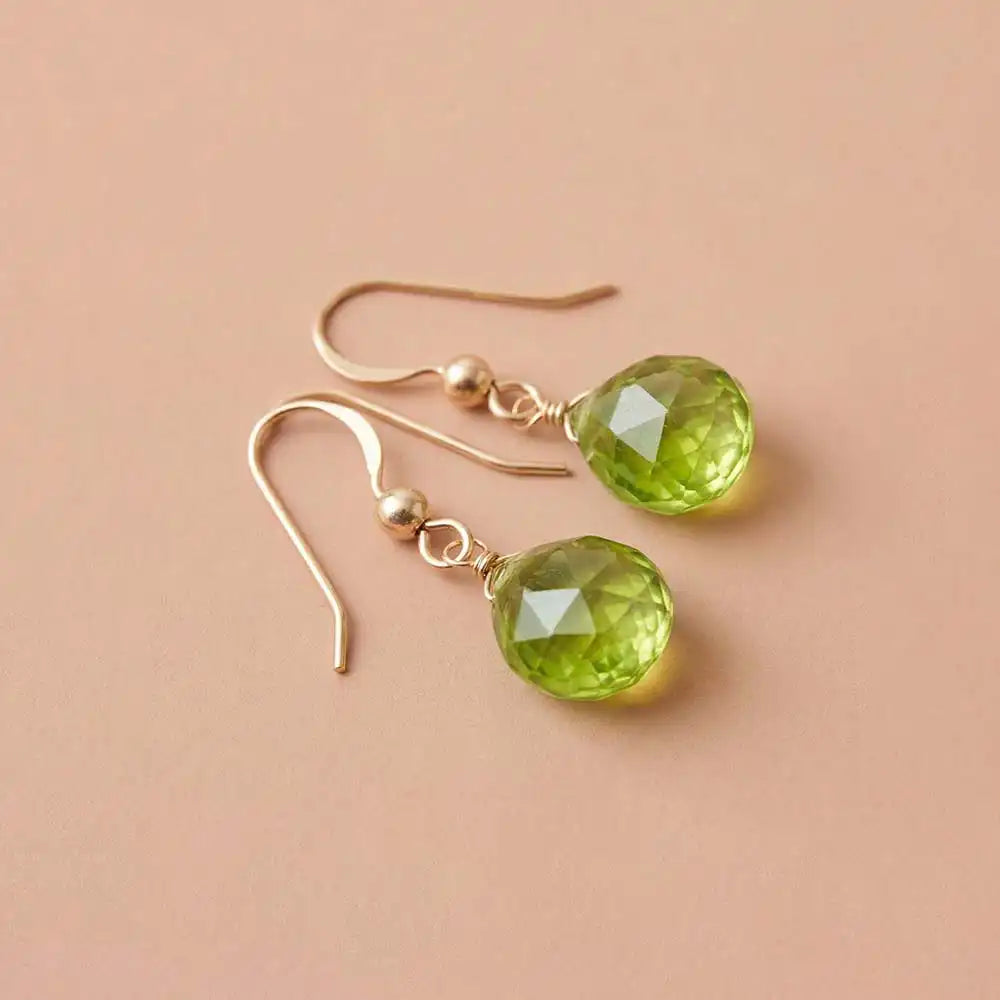 Handmade peridot earrings. Custom designed for you variant--Gold-fill, variant--Sterling-silver, variant--14K-yellow-gold, variant--14K-white-gold variant--Peridot