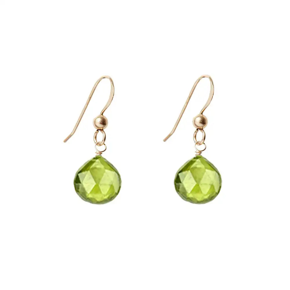 Gold-fill Peridot earrings, Gold-fill Peridot gemstone earrings, Gold-fill Peridot birthstone earrings