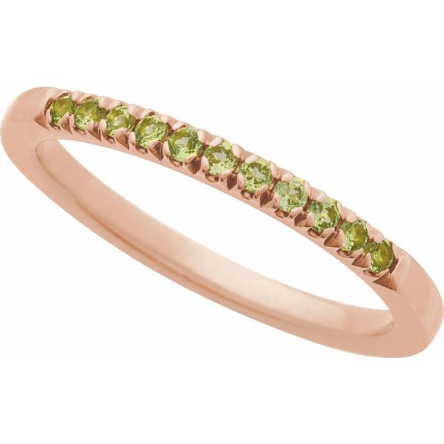 August birthstone ring in romantic rose gold with peridots variant--14K-rose-gold