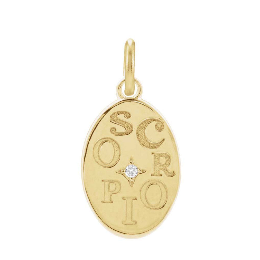 Custom Scorpio zodiac charm for layered gold jewelry