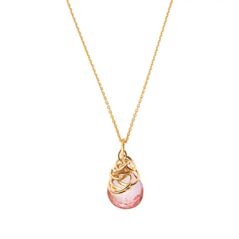 'Trista' - Pink Topaz Necklace - erin gallagher variant--Pink-Topaz variant--Gold-fill