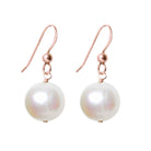 Rose Gold-fill Pearl earrings, Rose Gold-fill Pearl gemstone earrings, Rose Gold-fill Pearl birthstone earrings