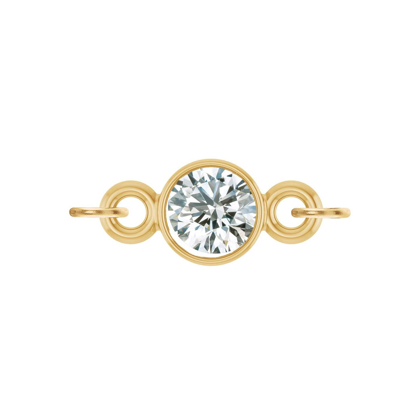 round-cut Diamond birthstone link charm in 14K yellow gold