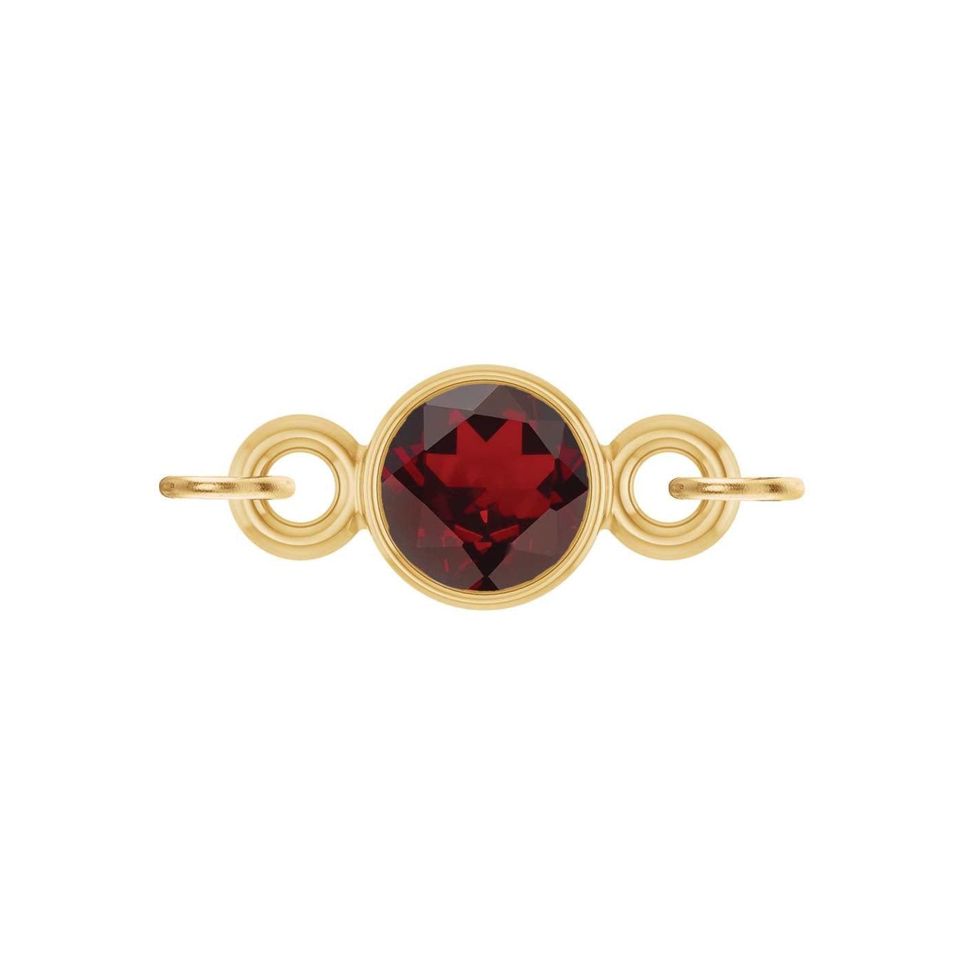 round-cut birthstone link charm in
