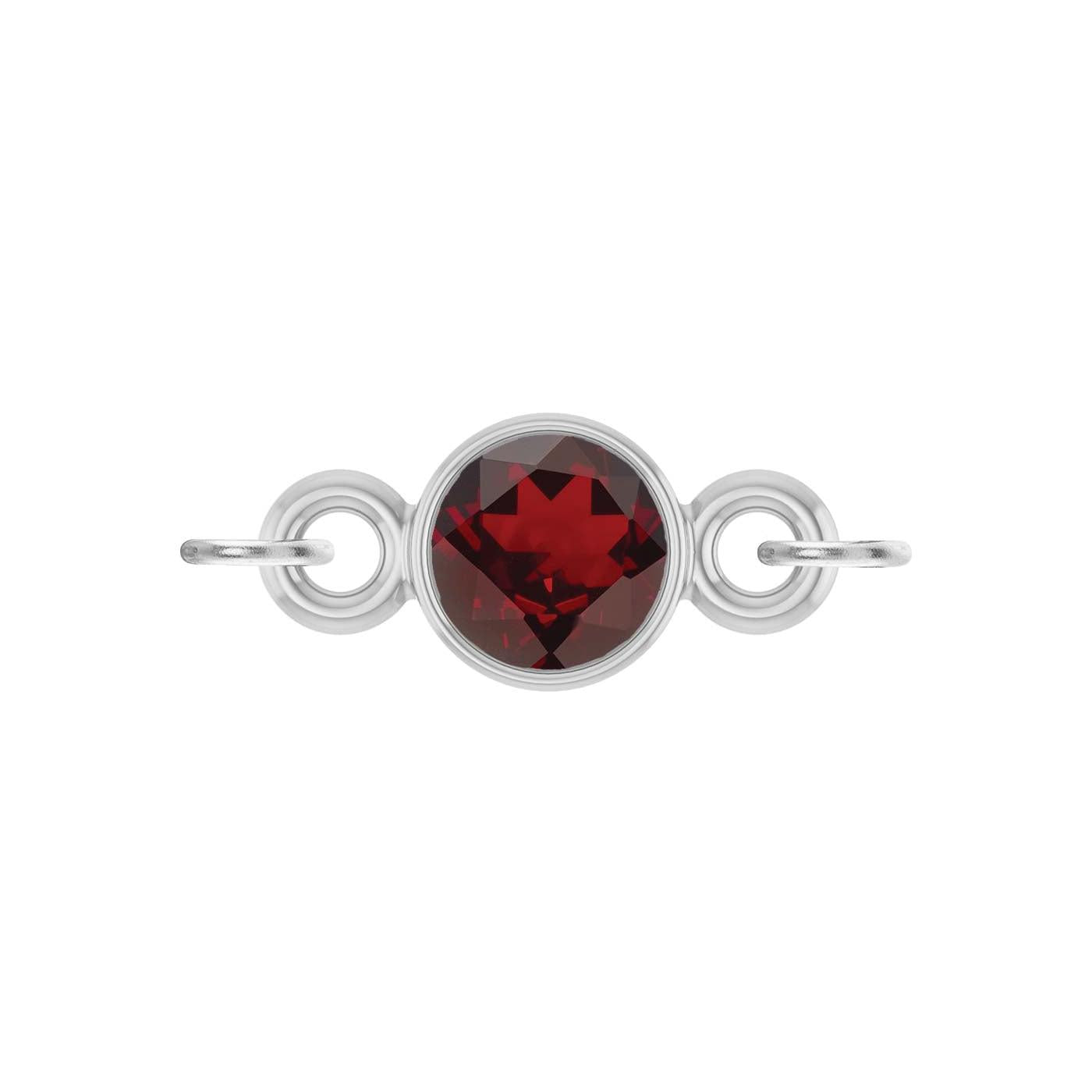 round-cut birthstone link charm in