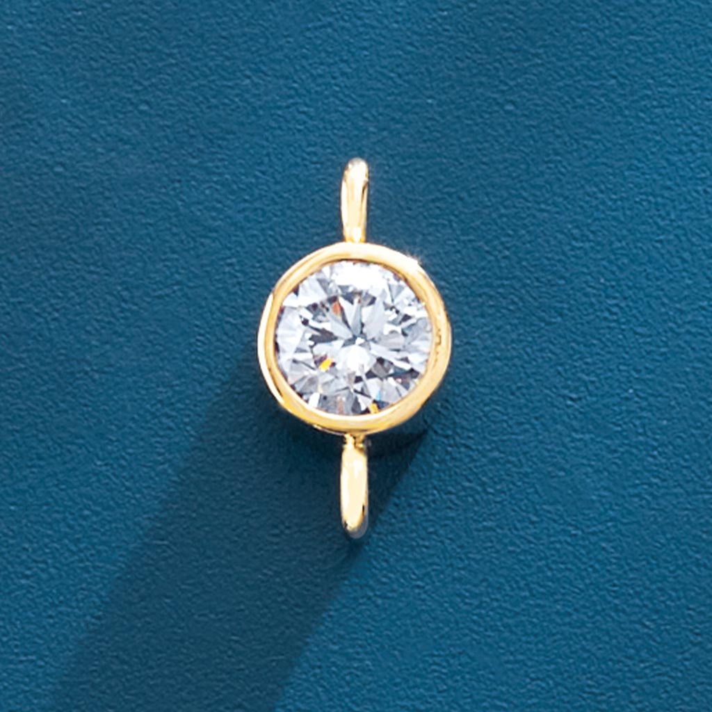 round-cut birthstone link charm in