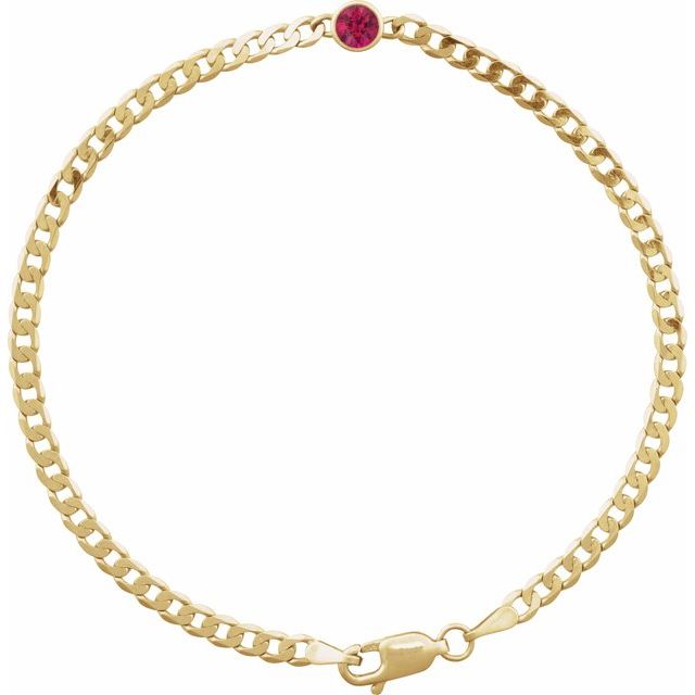 Ruby link bracelet in solid 14K gold