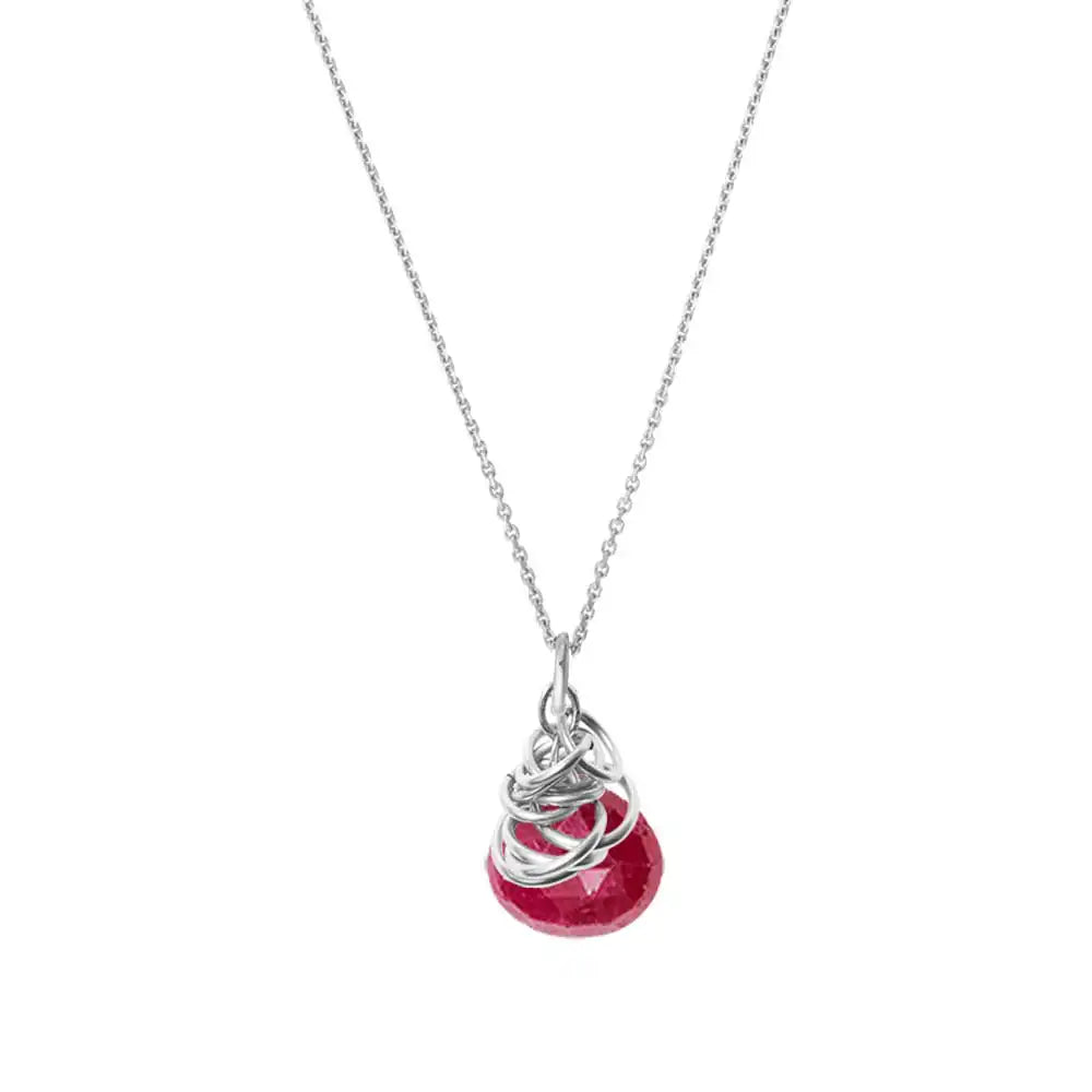 Designer ruby pendant necklace in gold-fill variant--Ruby variant--Sterling-silver