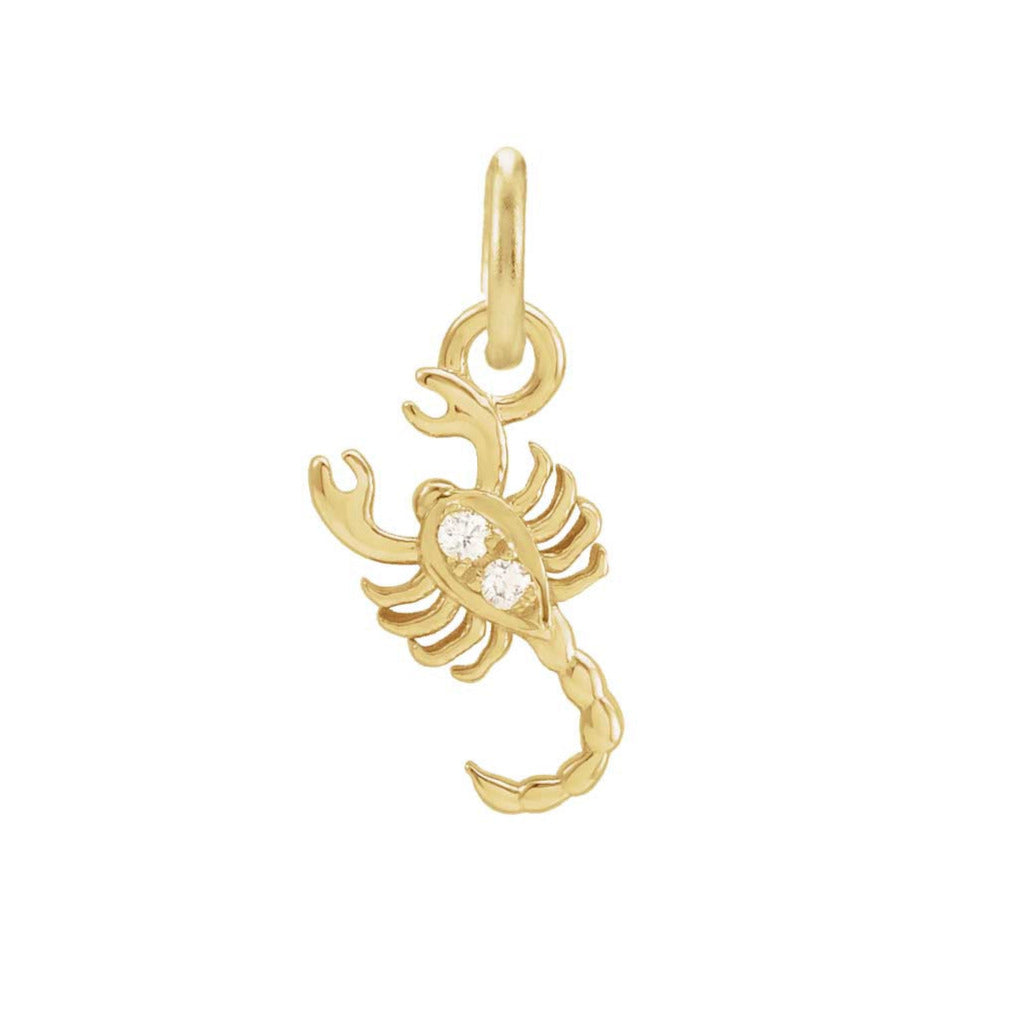 Scorpio diamond charm in yellow gold