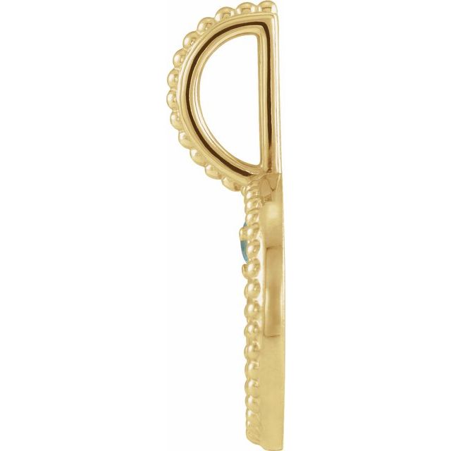 corpio medallion charm in yellow gold side view