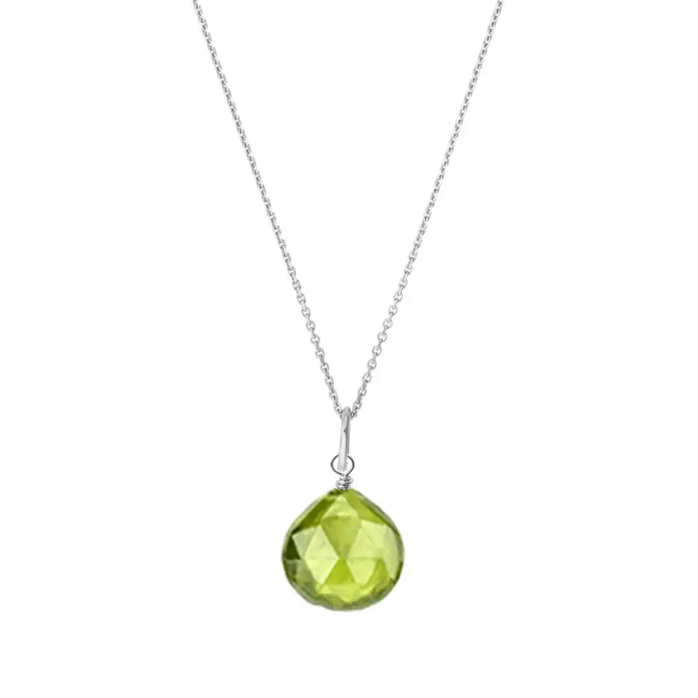 August birthstone peridot necklace in sterling silver variant--Sterling-silver variant--Peridot