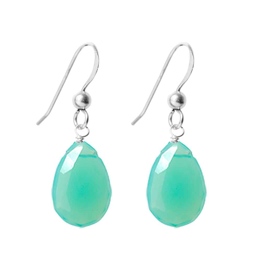 Sterling silver Chrysoprase earrings, Sterling silver Chrysoprase gemstone earrings, Sterling silver Chrysoprase birthstone earrings