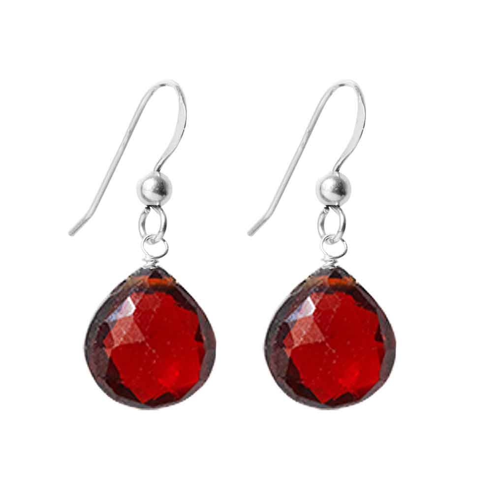 Sterling silver Garnet earrings, Sterling silver Garnet gemstone earrings, Sterling silver Garnet birthstone earrings