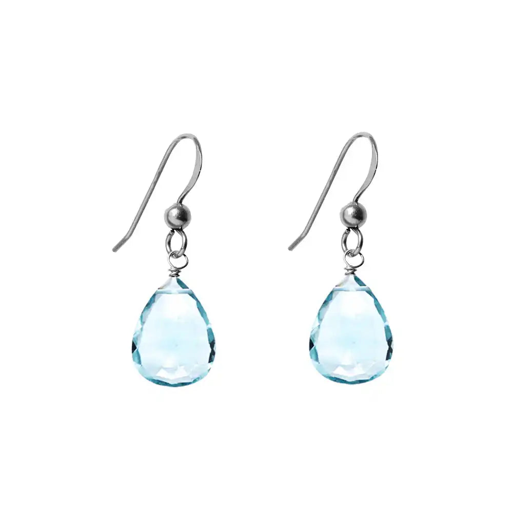 Oxidized sterling silver Swiss Blue Topaz earrings, Oxidized sterling silver Swiss Blue Topaz gemstone earrings, Oxidized sterling silver Swiss Blue Topaz birthstone earrings