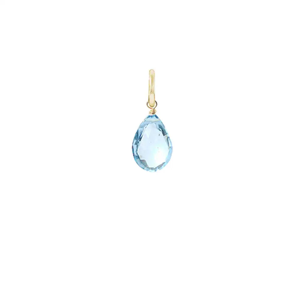6mm swiss topaz drop charm designed in sterling silver, perfect for custom jewelry creation. variant--Swiss-Topaz variant--Gold-fill variant--Large