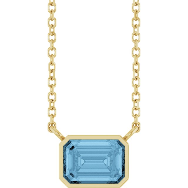 East West Swiss Topaz necklace in 14K yellow gold