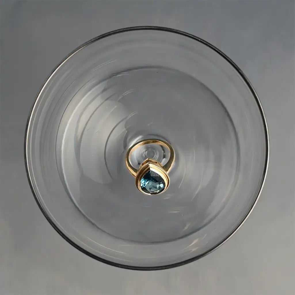 Bold London Blue Topaz statement ring handmade USA