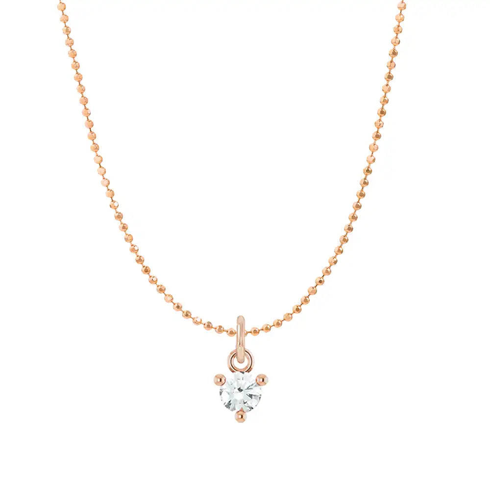 Dainty diamond necklace in 14K rose gold