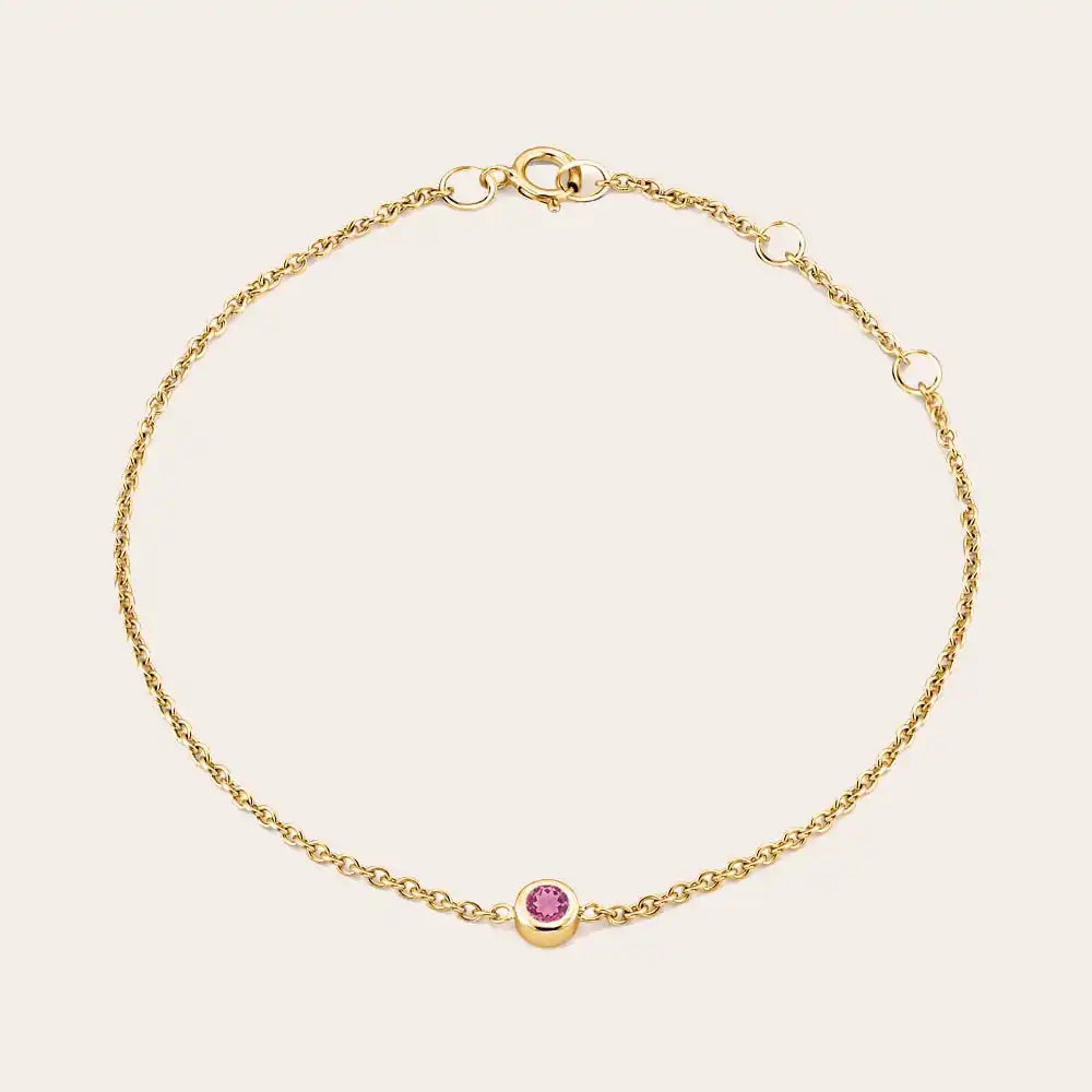 14K yellow gold Tourmaline birthstone bracelet variant--14K-yellow-gold variant--Tourmaline