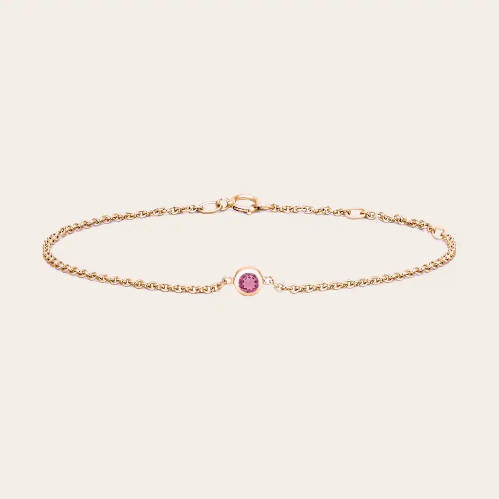 14K rose gold Tourmaline bracelet, 14K rose gold Tourmaline birthstone bracelet, 14K rose gold Tourmaline gemstone bracelet