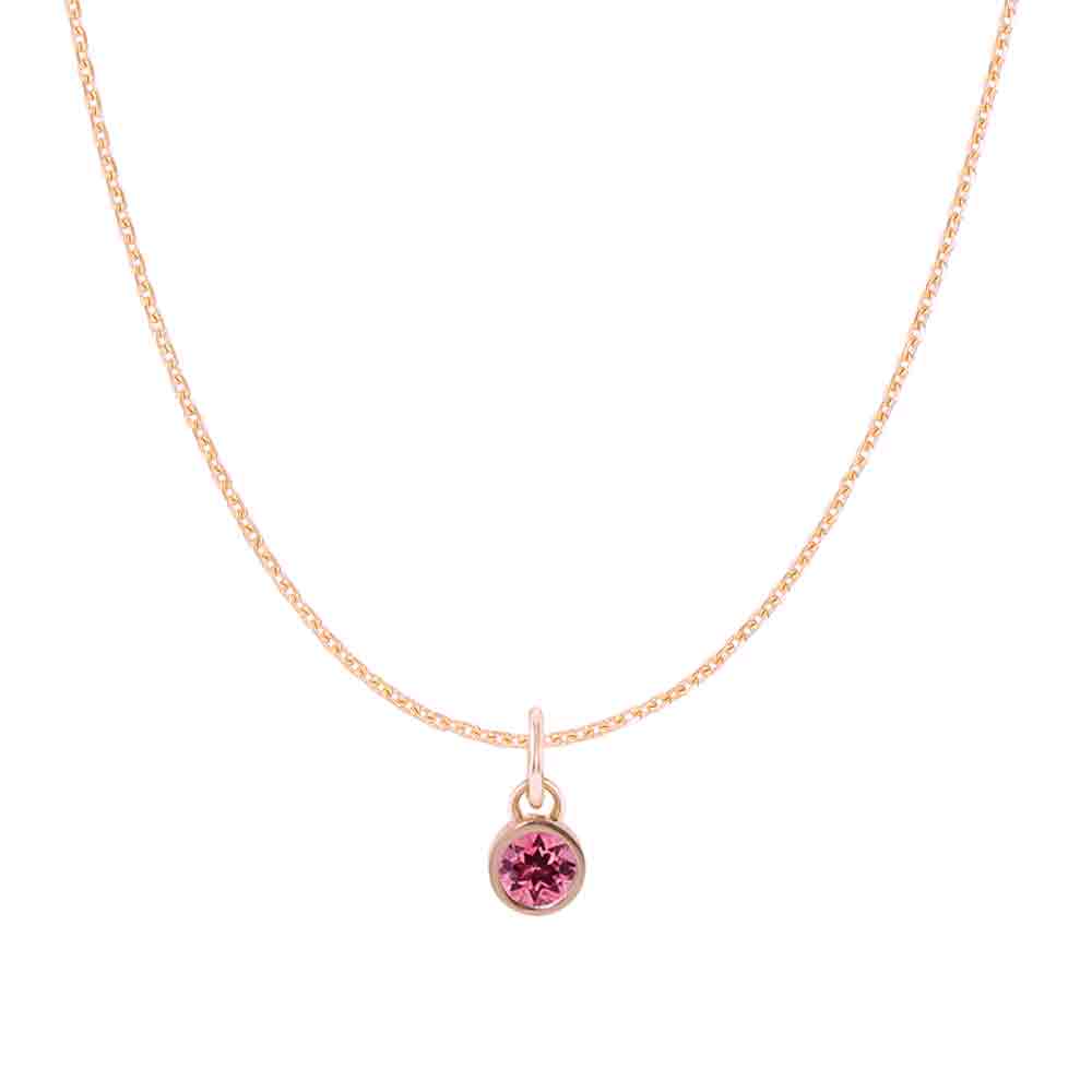 Tourmaline birthstone necklace, simple and elegant charm necklace to mark a special month
