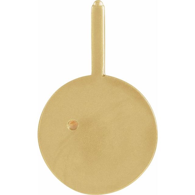 Close-up of citrine and diamond on Virgo medallion back side