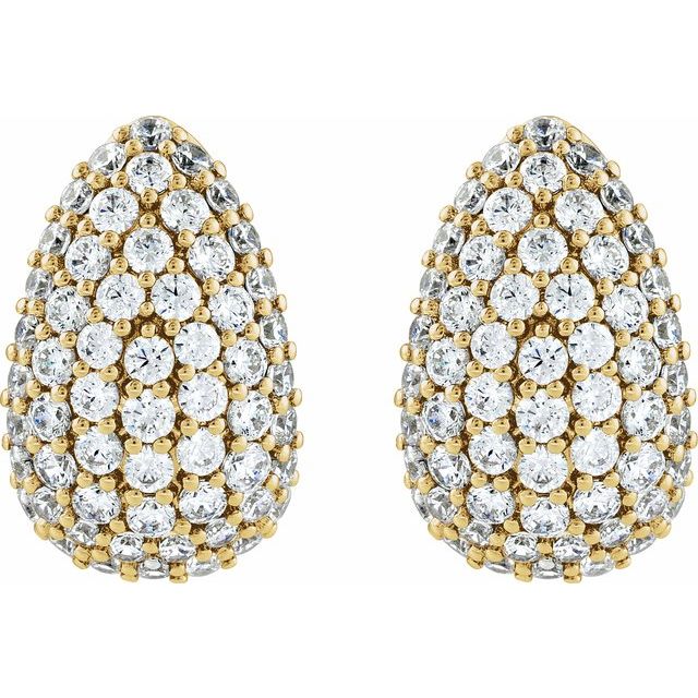 VS F+ Lab-Created Diamond Teardrop Earrings in Yellow Gold