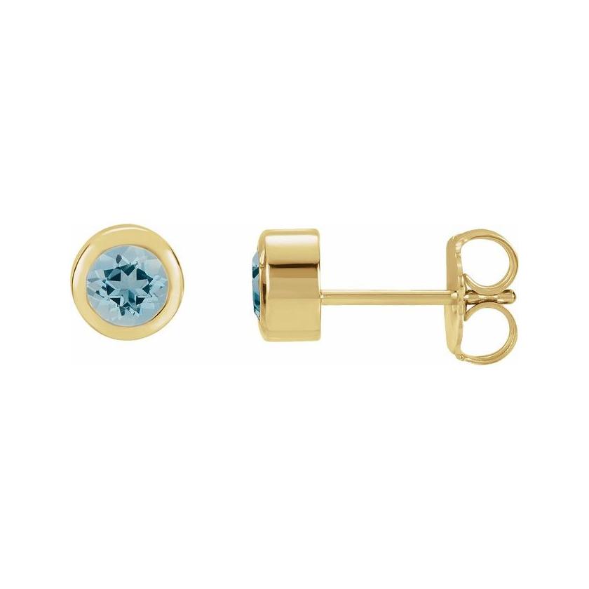 birthstone earrings in bezel setting, perfect birthday gift