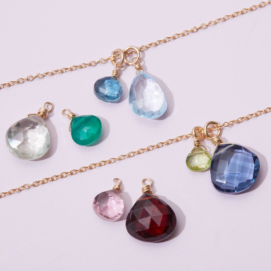 Handmade two-gem necklace crafted in the USA